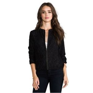 MICHAEL STARS Lace Bomber Jacket Zip